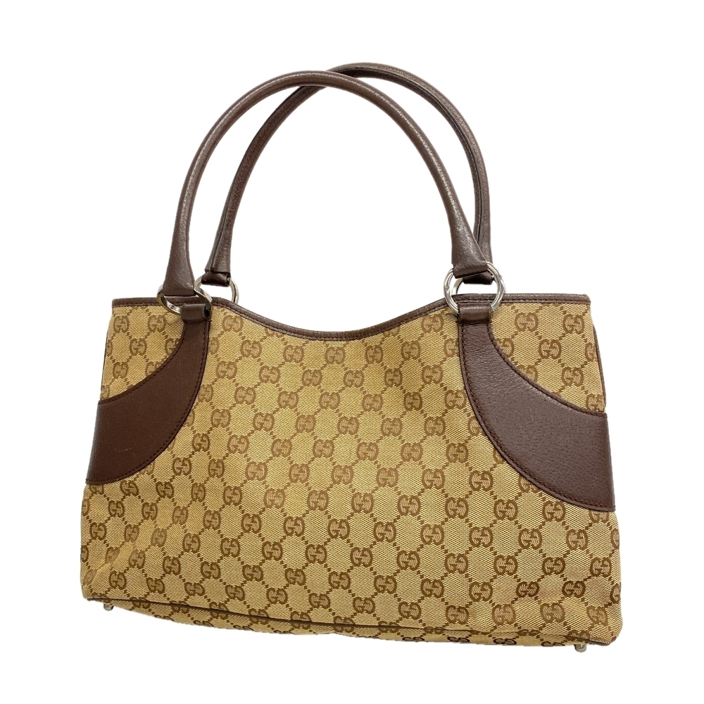 Gucci Handbag GG Canvas Brown Silver Hardware